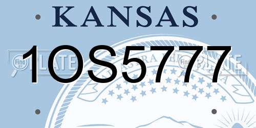1OS5777 Kansas License Plate