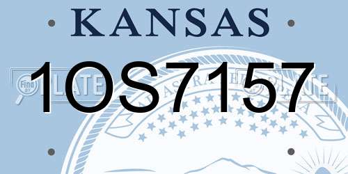 1OS7157 Kansas License Plate