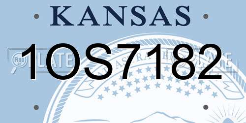 1OS7182 Kansas License Plate