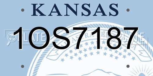 1OS7187 Kansas License Plate