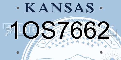 1OS7662 Kansas License Plate