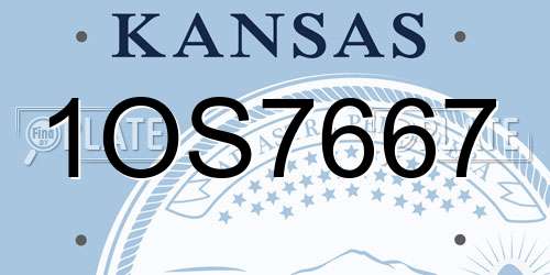 1OS7667 Kansas License Plate