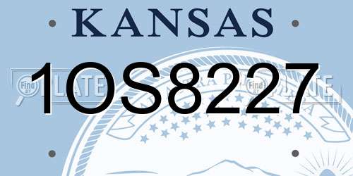1OS8227 Kansas License Plate