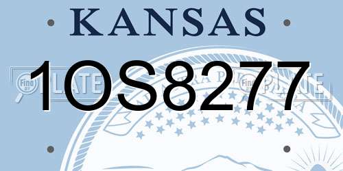 1OS8277 Kansas License Plate
