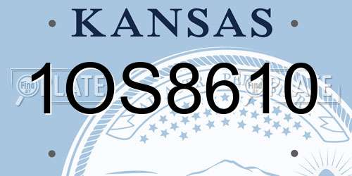 1OS8610 Kansas License Plate