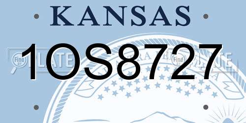 1OS8727 Kansas License Plate
