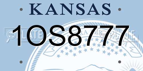1OS8777 Kansas License Plate