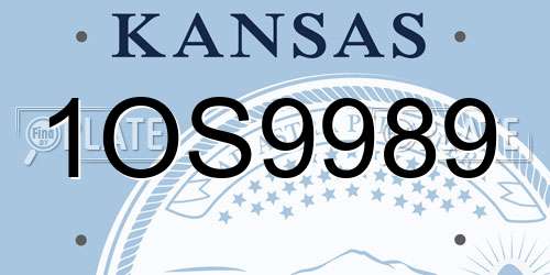 1OS9989 Kansas License Plate