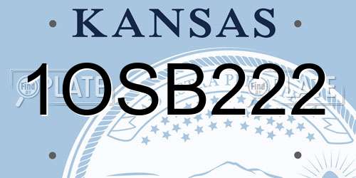 1OSB222 Kansas License Plate