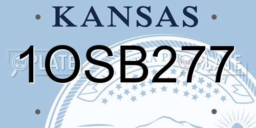 1OSB277 Kansas License Plate
