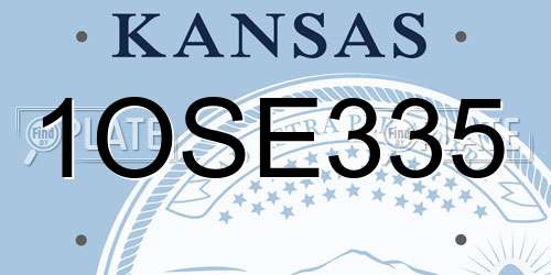 1OSE335 Kansas License Plate