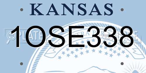 1OSE338 Kansas License Plate