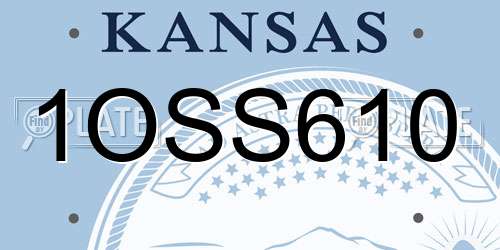 1OSS610 Kansas License Plate