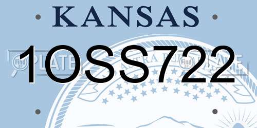 1OSS722 Kansas License Plate