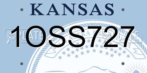 1OSS727 Kansas License Plate