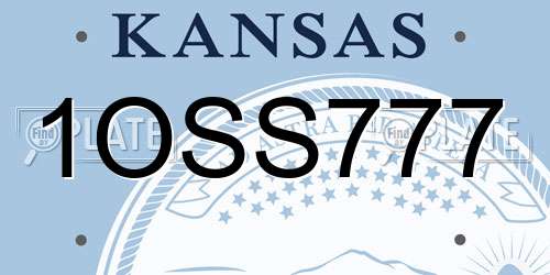 1OSS777 Kansas License Plate