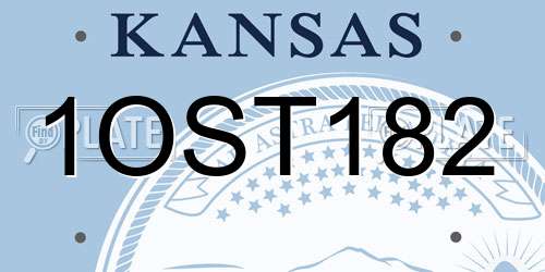 1OST182 Kansas License Plate