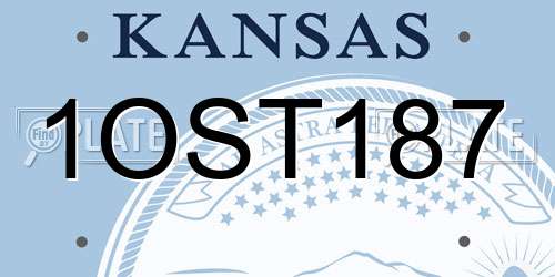 1OST187 Kansas License Plate