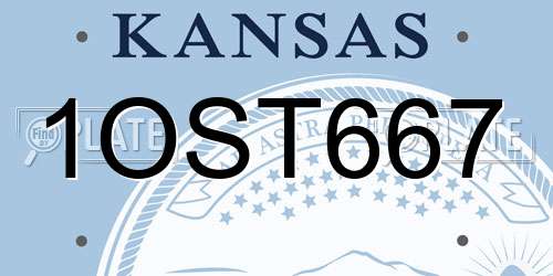 1OST667 Kansas License Plate