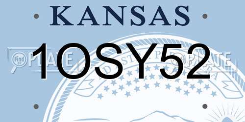1OSY52 Kansas License Plate