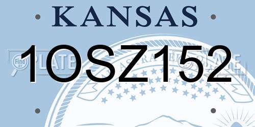 1OSZ152 Kansas License Plate