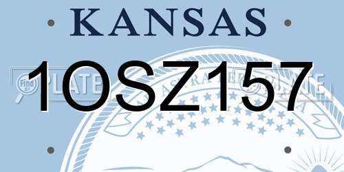 1OSZ157 Kansas License Plate