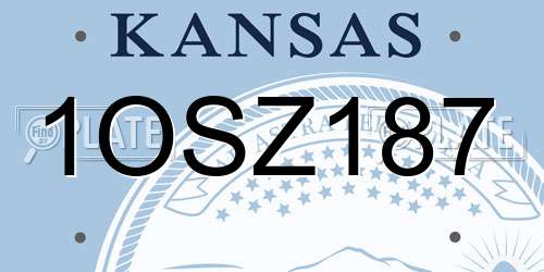 1OSZ187 Kansas License Plate