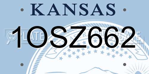1OSZ662 Kansas License Plate