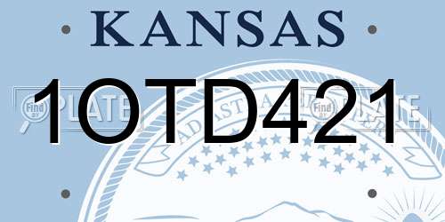 1OTD421 Kansas License Plate