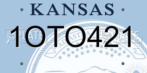 1OTO421 Kansas License Plate
