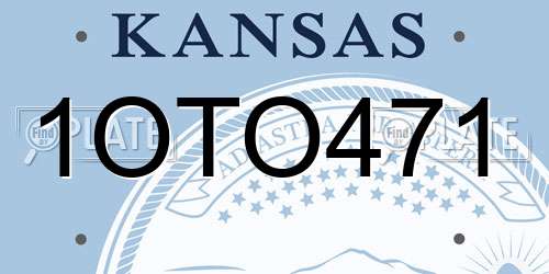 1OTO471 Kansas License Plate