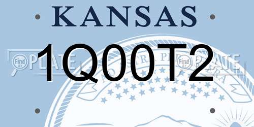 1Q00T2 Kansas License Plate