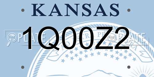 1Q00Z2 Kansas License Plate