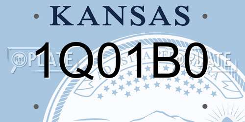 1Q01B0 Kansas License Plate
