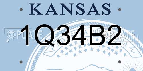 1Q34B2 Kansas License Plate