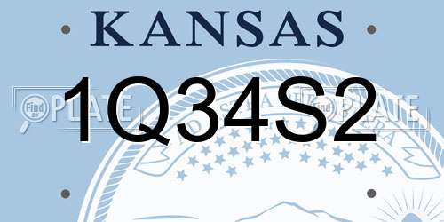 1Q34S2 Kansas License Plate