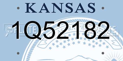 1Q52182 Kansas License Plate
