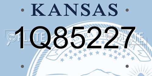 1Q85227 Kansas License Plate