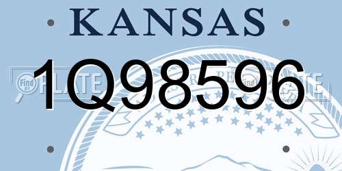 1Q98596 Kansas License Plate