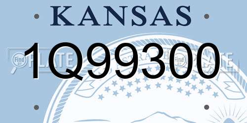 1Q99300 Kansas License Plate