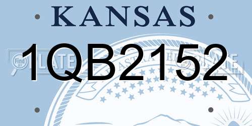 1QB2152 Kansas License Plate