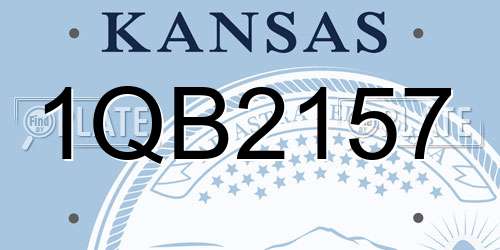 1QB2157 Kansas License Plate
