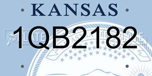 1QB2182 Kansas License Plate