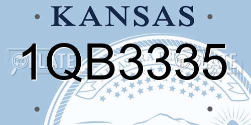 1QB3335 Kansas License Plate
