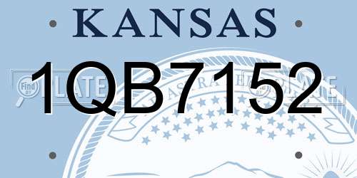 1QB7152 Kansas License Plate