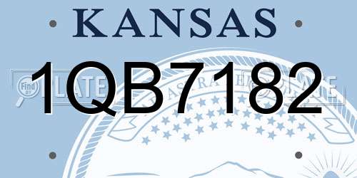 1QB7182 Kansas License Plate
