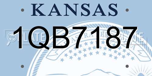 1QB7187 Kansas License Plate