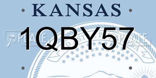 1QBY57 Kansas License Plate