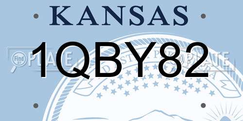 1QBY82 Kansas License Plate
