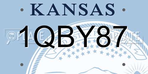 1QBY87 Kansas License Plate